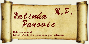 Malinka Panović vizit kartica